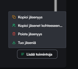 Jäsenten hallinta